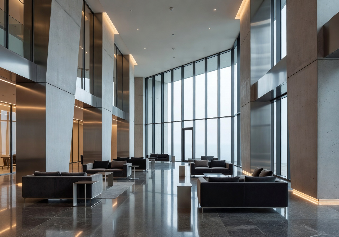 Sleek modern architecture in the lobby of The Grand Helsinki